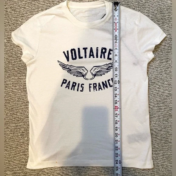 Zadig & Voltaire Navy and White Graphic Tee NWT Size Small - Picture 4 of 5